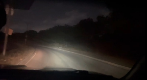 A night view of the Achimota forest road