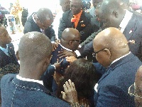 Pastors praying for Lawyer Mike Oquaye as he leaves for India