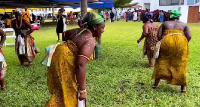 Some 'Borborbor' dancers exhibiting their skills at an event
