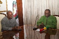 Dr Ekwow Spio-Garbrah (right) and John Mahama