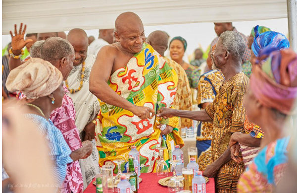 Togbe Afede XIV with some senior citizens of the Asogli Traditional Council