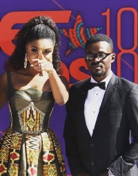 Becca with her boss, the CEO of Menzgold Nana Appiah Mensah