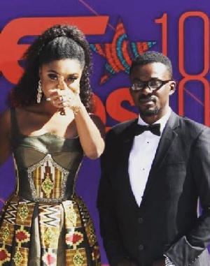 Becca with her boss, the CEO of Menzgold Nana Appiah Mensah