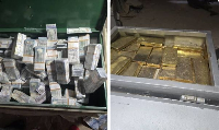 Gold bars, currencies discovered during a bust by the National Security at Sapeiman