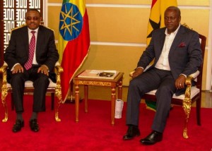 President John Dramani Mahama and Prime Minister of Ethiopia, Haile Mariam Desalegn