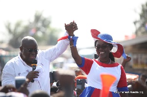 Nana Akufo-Addo addressing a gathering during his campaign tour in Ablekuma