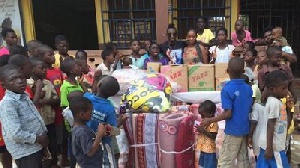Harrison Afful donates to orphanage