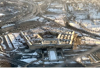 Aerial image shows the Pentagon (US Department of Defense) in Washington, DC