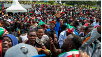 Youths take part at the Uhuru Park grounds in Nairobi County during the Gen Z Memorial concert