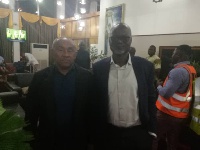 CAF president Ahmad (L) and Dr Kofi Amoah (R)