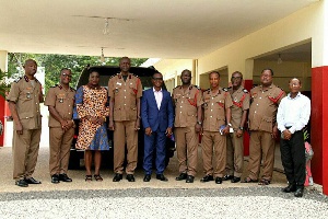 Some officials of Ghana Post and top executives of Ghana National Fire Service