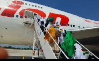 Pilgrims boarding a flight to Saudi for the annual pilgrimage | File photo