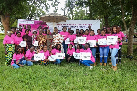 Newmont workforce and community members in Ahafo at the end of a breast cancer outreach