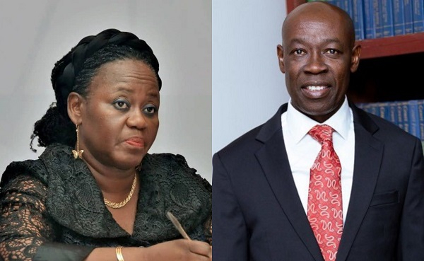 Thaddeus Sory (L) has weighed in on the removal of the Chief Justice Gertrude Araba Torkornoo (R)