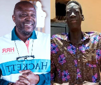 Ibrahim Mahama (L) has pledged to pay the medical bills of Awuche (R)