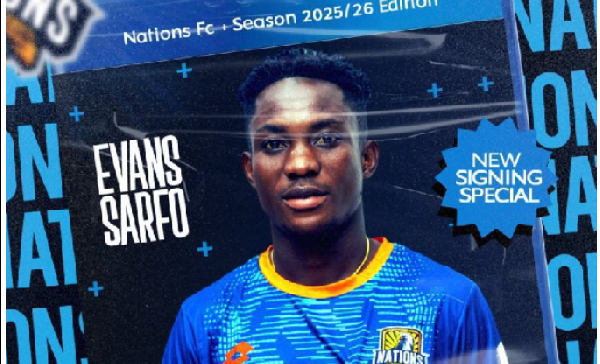 Attacker Evans Sarfo signs for Nations FC