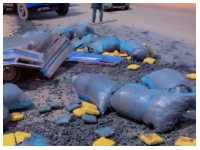 Snipped of slabs of suspected Indian hemp concealed in charcoal