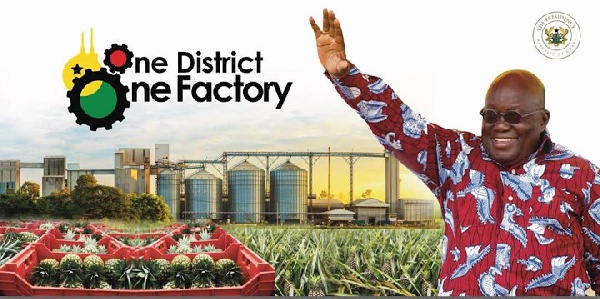 President Akufo-Addo has said that each of the 216 districts across the country would get a factory