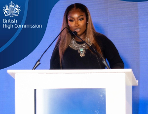 Peace Hyde delivering the keynote address at the summit