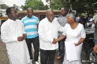 Nana Addo Dankwa Akufo-Addo shakes Mrs. Kufuor
