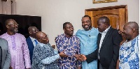 Dr. Mathew Opoku Prempeh, Education Minister (middle) with Afenyo Markin and others