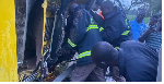 GNFS Rescues driver trapped in overturned tipper truck at Bolgatanga East