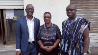 Gloria Commodore (M) with officials from the National Sports Authority (NSA)