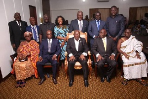 President Akufo-Addo in a group photograph with Board of Directors of the Aluminum Corporation