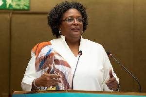 Barbados Prime Minister Mia Mottley speaks during a plenary session Barbados Prime Minister Mia Mottley speaks during a plenary session