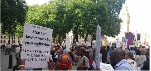 A group of Ghanaians in the USA demonstrated against President Akufo-Addo during his visit to the UN