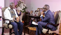 Former president Kufuor with Bola Ray