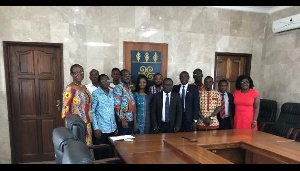 VC of University of Ghana with management members and SRC after the meeting