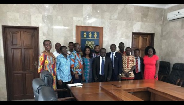 VC of University of Ghana with management members and SRC after the meeting