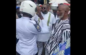 Accra Mayor, Michael Kpakpo Allotey in a heated argument with the police officer