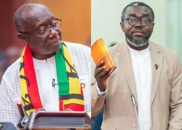 Barker-Vormawor (R) claims US holding Ofori-Atta (L) to pressure government