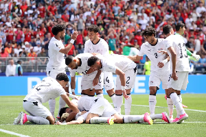 Players of Egypt celebrating their goal