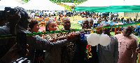 A scene from the commissioning of the new school dormitory