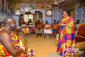 Former First Lady Lordina Mahama was in the Bono region to campaign for her husband
