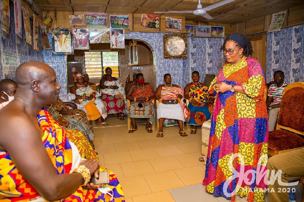 First Lady Lordina Mahama interacting with some chiefs and elders