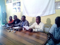 Leaders of the concerned assembly members at Garu at the news conference