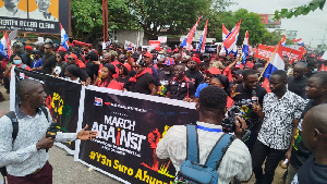 Some participants of the ‘Yɛn Suro Ahunahuna’ demonstration