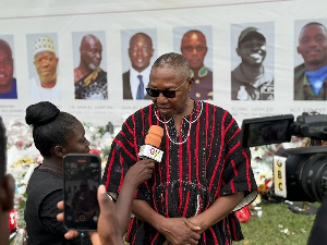 Deputy Education Minister Dr Clement Apaak at the flower-laying event for the 8 victims of the crash