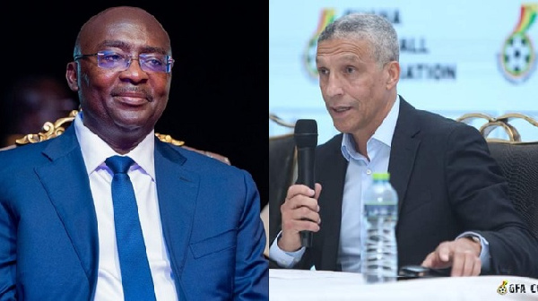 A photogrid of Vice president Dr. Mahamudu Bawumia and Black Stars coach, Chris Hughton