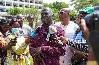 Hon. Benito Owusu-Bio addressing the press
