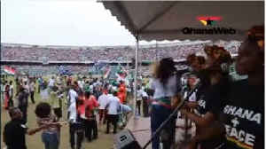 NDC supporters sing and dance at final campaign rally