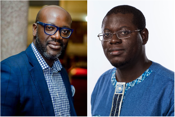 Bright Simons (R) has been sued by the CEO of Stratcon Energy, Harry Campbell (L)