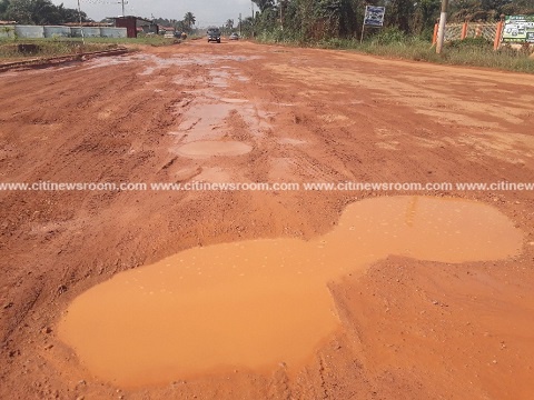 The road from Esiama to Nkroful is in a deplorable state