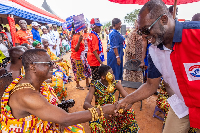 NAPO with the Chief of Nyinahin, Nana Amampene Boateng Twum II