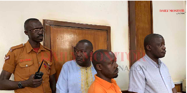 The suspects appear in the dock in court on charges of manslaughter, conspiracy to commit a felony