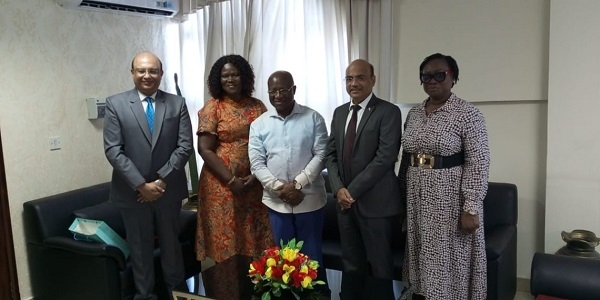 Manish Gupta in a pose with Osei Kyei-Mensah-Bonsu and some executives